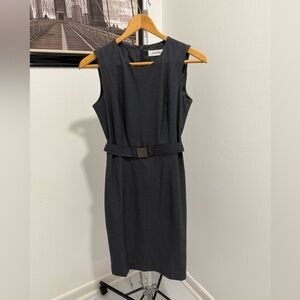 Calvin Klein Charcoal Gray Midi Dress